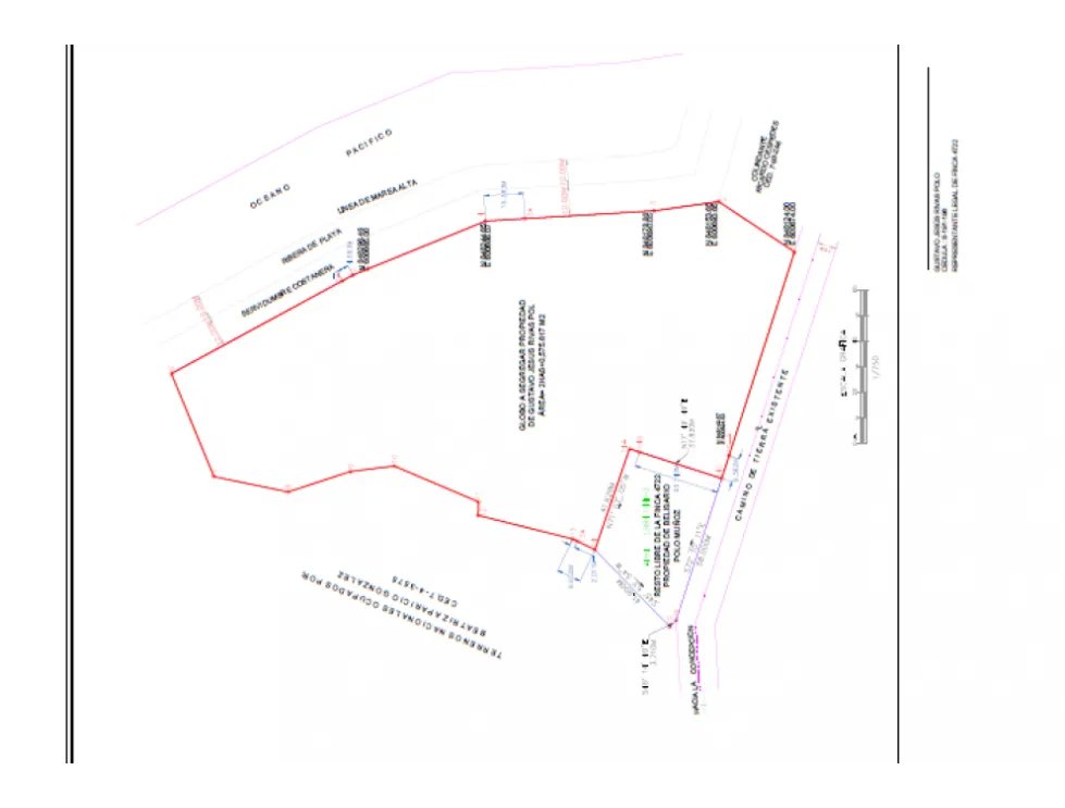 Terreno frente al mar en pocrí  20,575 m² con 200 m de playa