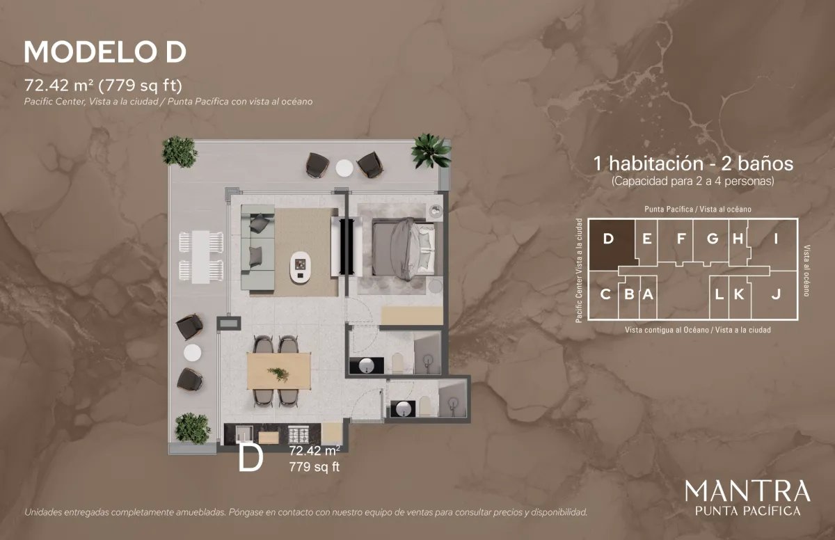 Exclusivo en Mantra Punta Pacífica: Lujo con Vista al Mar de 72.42 m²