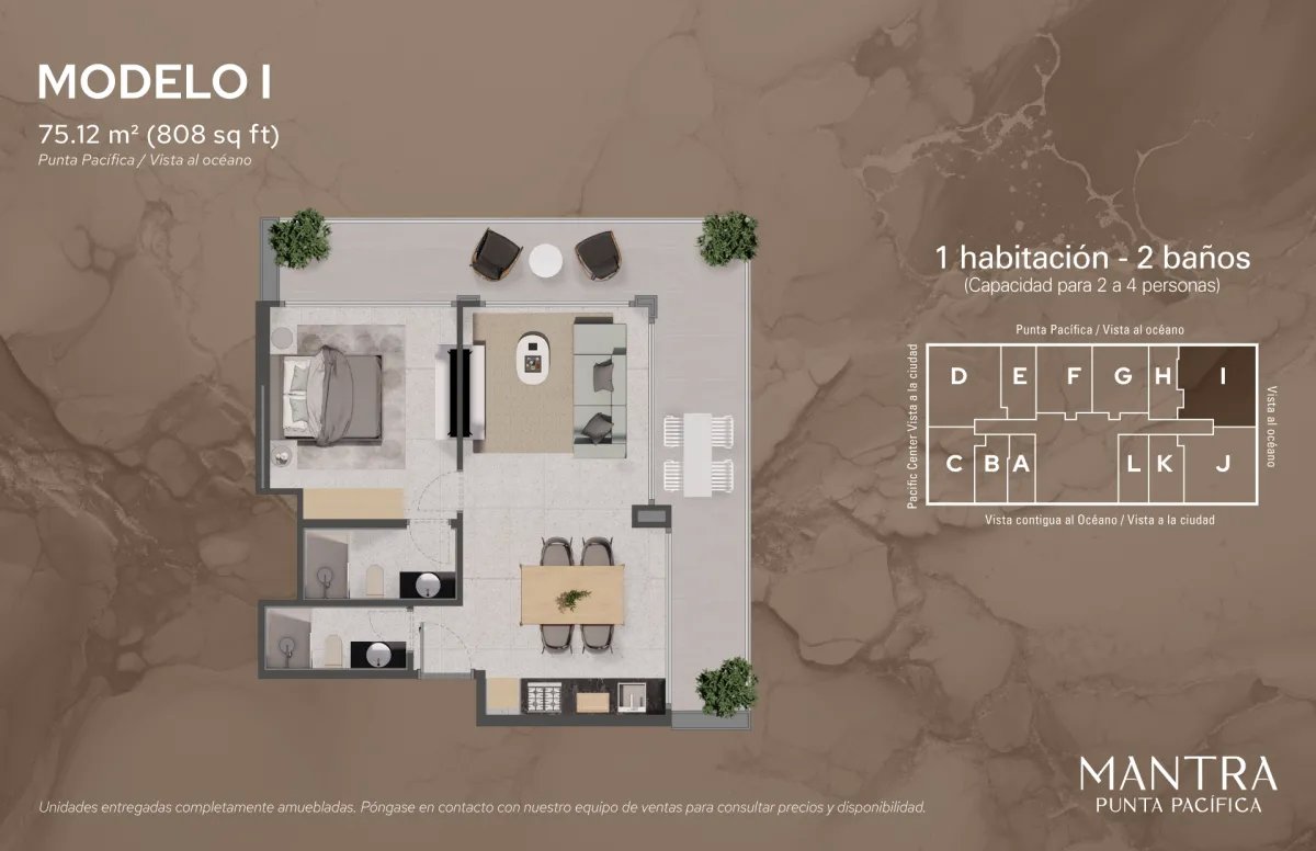 Exclusivo en Mantra Punta Pacífica: Lujo con Vista al Mar de 75.12 m²