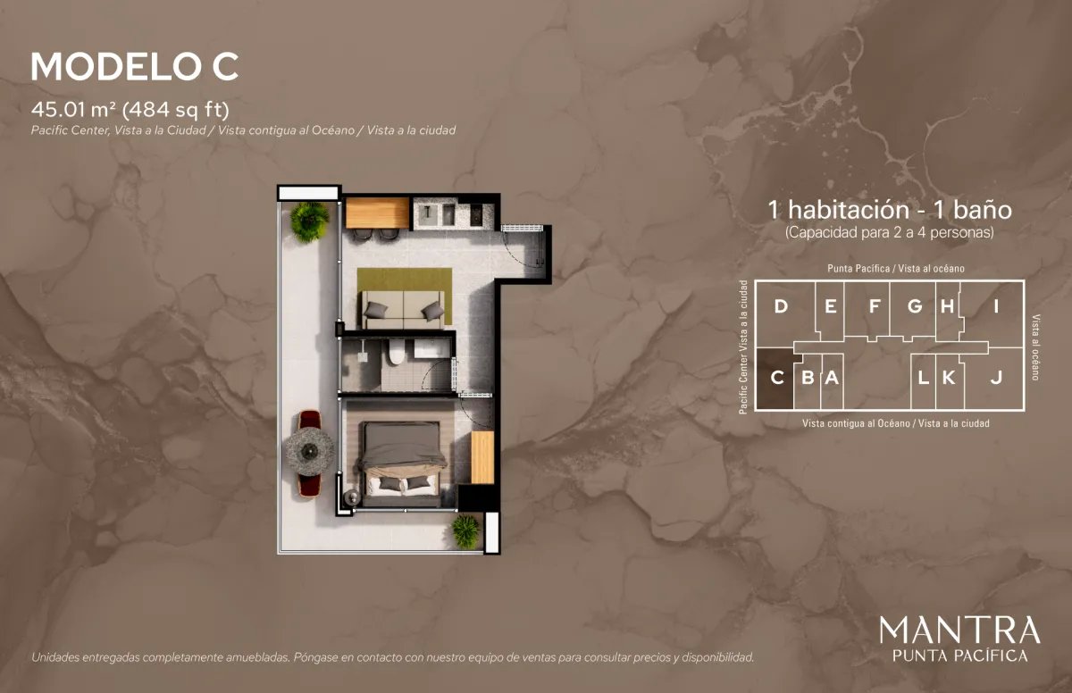 Mantra Punta Pacífica: Apartamento de Lujo con Vista a la Ciudad, 45.0...
