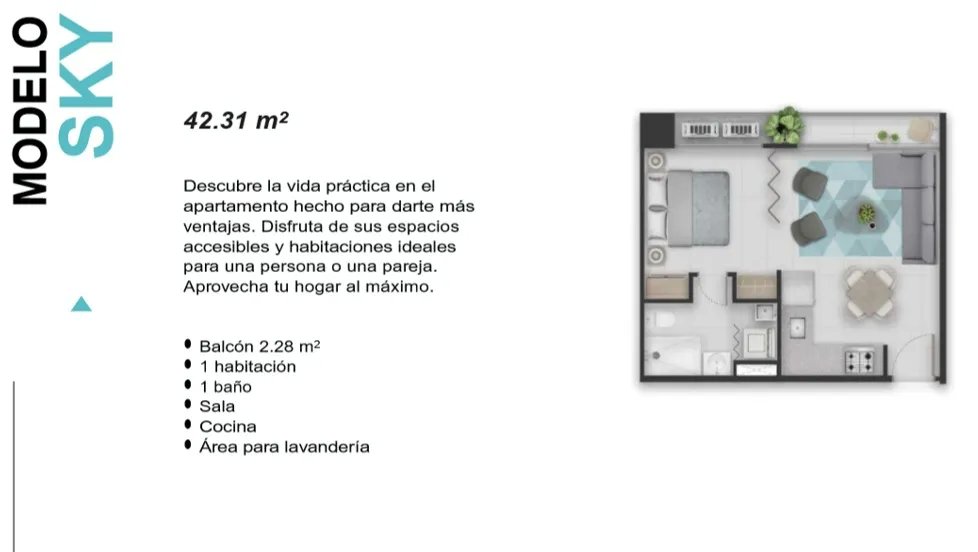 Apartamento en VíaArgentina