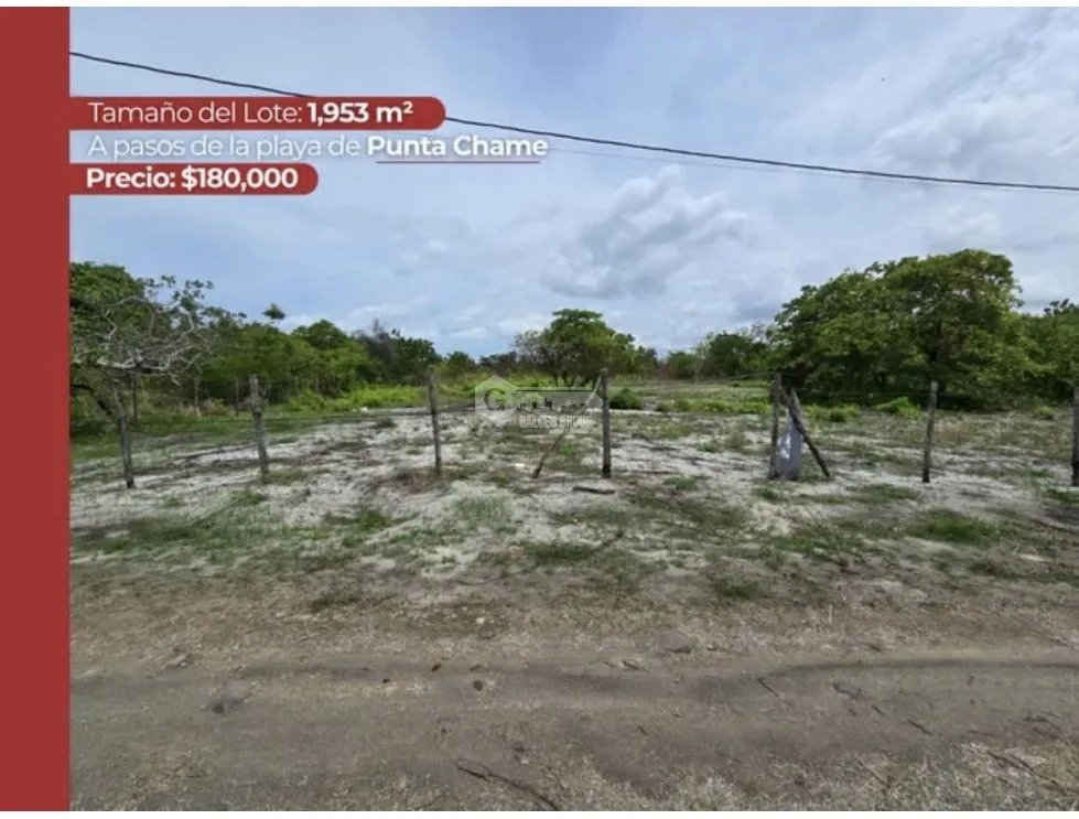 SE VENDE TERRENO EN  PUNTA CHAME 1953 M2 A PASOS DE LA PLAYA