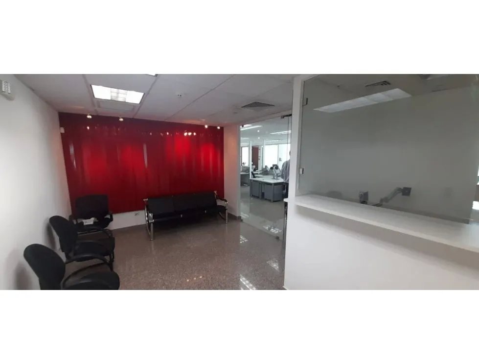 SE ALQUILA OFICINA EN CALLE 50 TORRE GLOBAL BANK DE 420M AMOBLADA